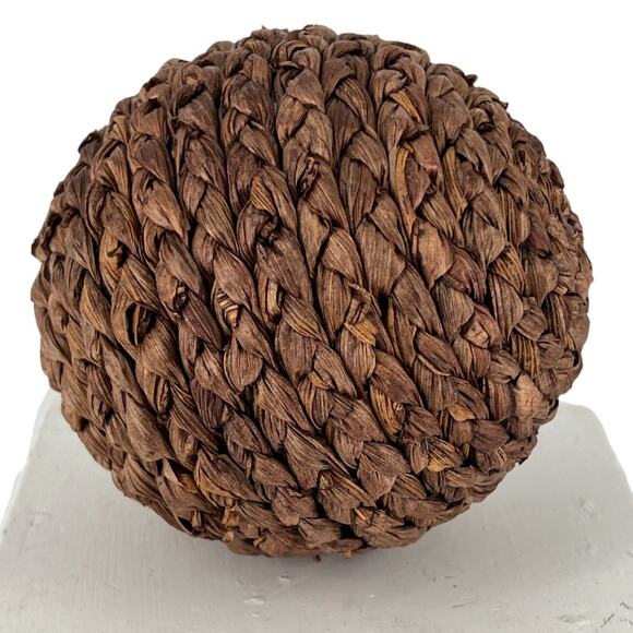 Decorative Orb Ball Woven Natural Fibers Home Decor Accent Bowl Filler - Picture 3 of 5